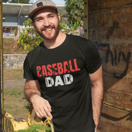 Baseball Dad Linda Letras Rojas Baseball dad T Shirt