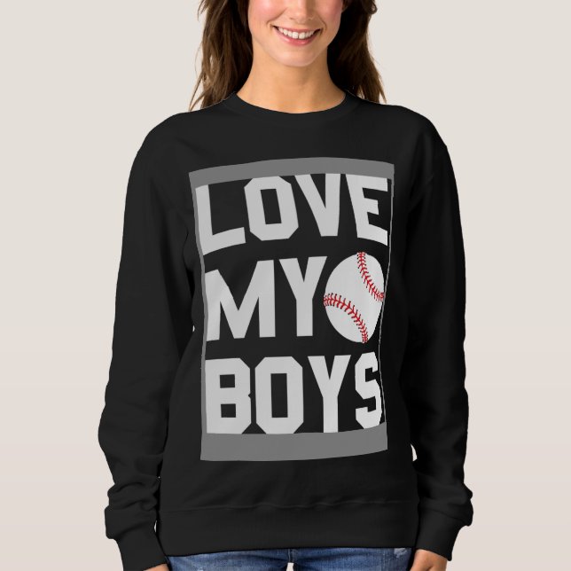 Baseball Dad Mom   Love My Boys T Shirt (Framsida)