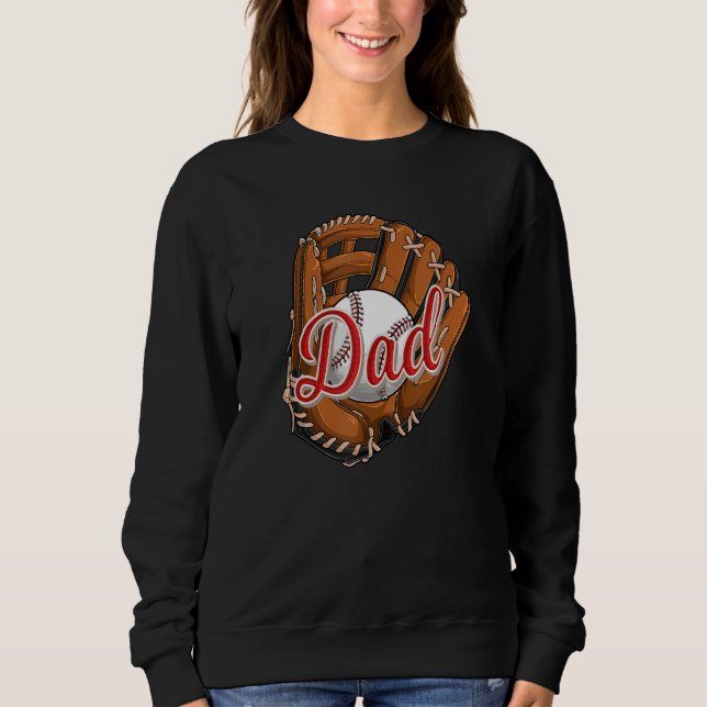 Baseball Dad  Softball Sport Player Daddy Papa T Shirt (Framsida)
