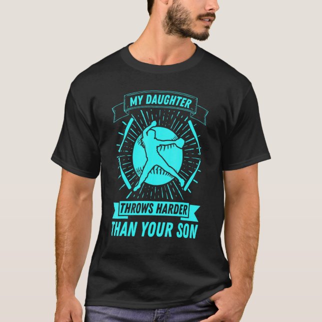 Baseball Ddotter Softball Girl T Shirt (Framsida)