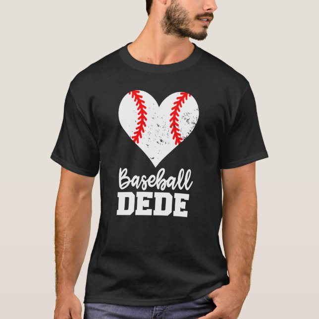 Baseball Dede Baseball Heart Grandma Dede T Shirt (Framsida)