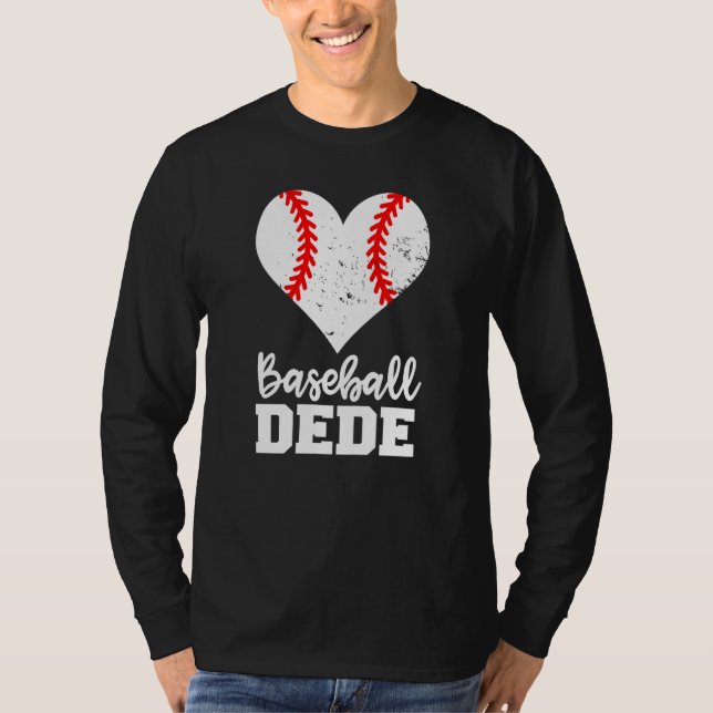 Baseball Dede Baseball Heart Grandma Dede T Shirt (Framsida)
