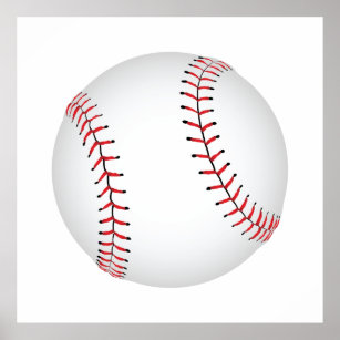 Baseball Design Baseball med Anpassningsbar BG Fär Poster