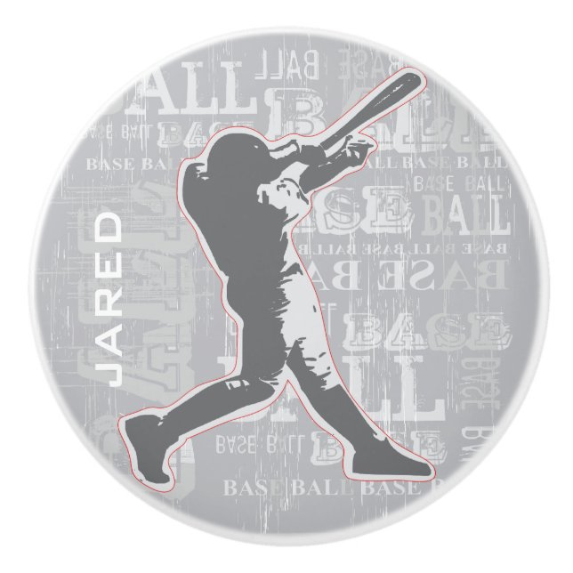 Baseball Design Ceramic pull eller Knob Knopp (Framsidan)