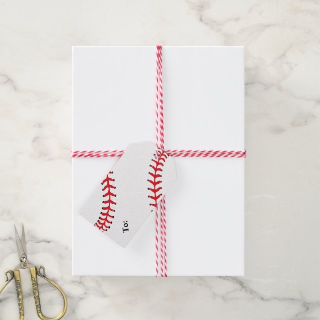Baseball Design Gift-Märkre Presentetikett (Med Snöre)
