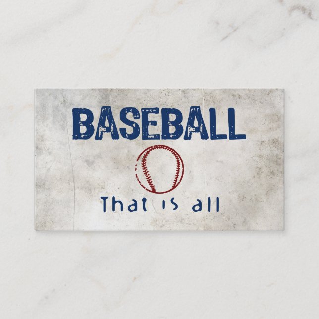 Baseball, det är allt visitkort (Framsida)