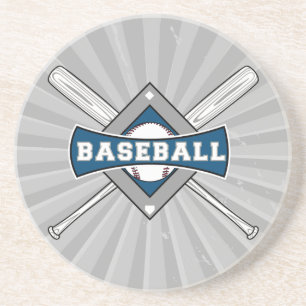 baseball diamant logotyp grått blue white underlägg