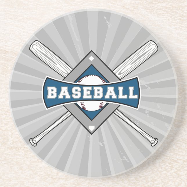 baseball diamant logotyp grått blue white underlägg (Framsidan)