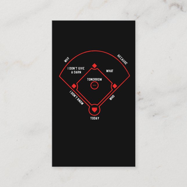 Baseball Diamond Fielding Chart Positions Namn Visitkort (Framsida)