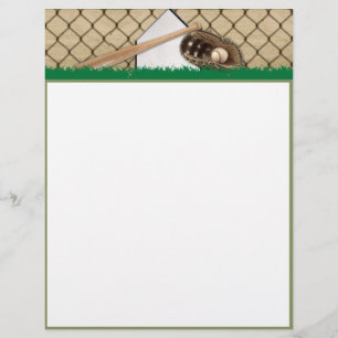 Baseball Diamond på Grönt Fält Letterhead