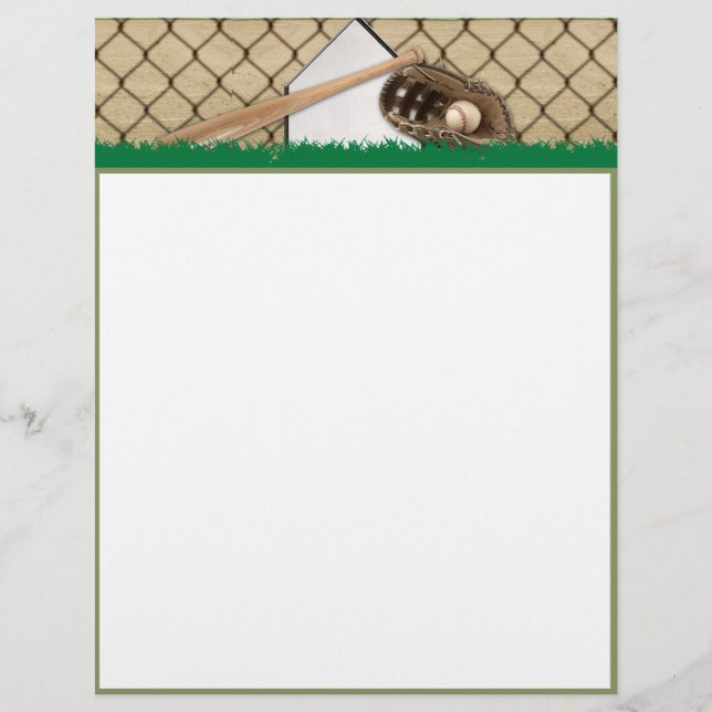 Baseball Diamond på Grönt Fält Letterhead (Framsida)