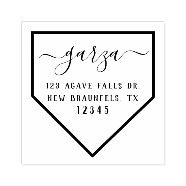 Baseball Diamond Returadress Rubber Frimärke Stämpel (Tryck)