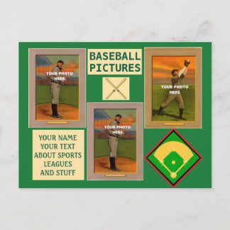 Baseball dina foton och textsportar vykort