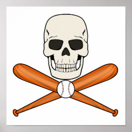 BASEBALL DÖDSSKALLE jolly Roger Digital Nedladdnin Poster
