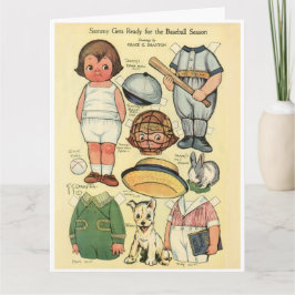 Baseball ⚾ Dolly Dingle Reproduction Papper Doll Kort