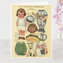 Baseball ⚾ Dolly Dingle Reproduction Papper Doll Kort