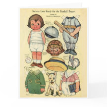 Baseball ⚾ Dolly Dingle Reproduktion Pappersdocka