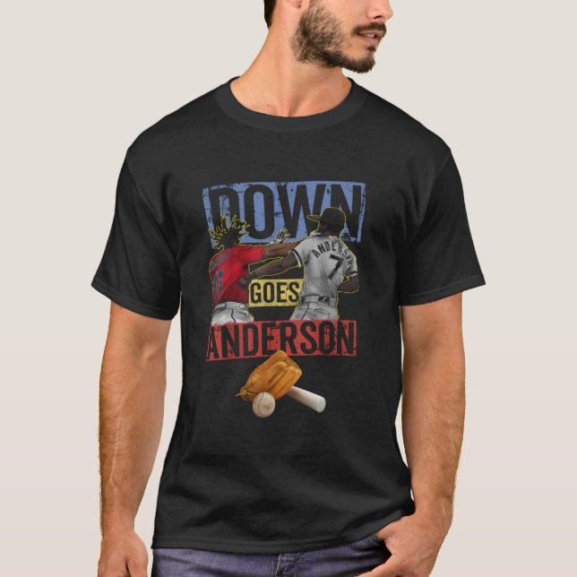 Baseball Down Goes Andersson Funny T Shirt (Framsida)