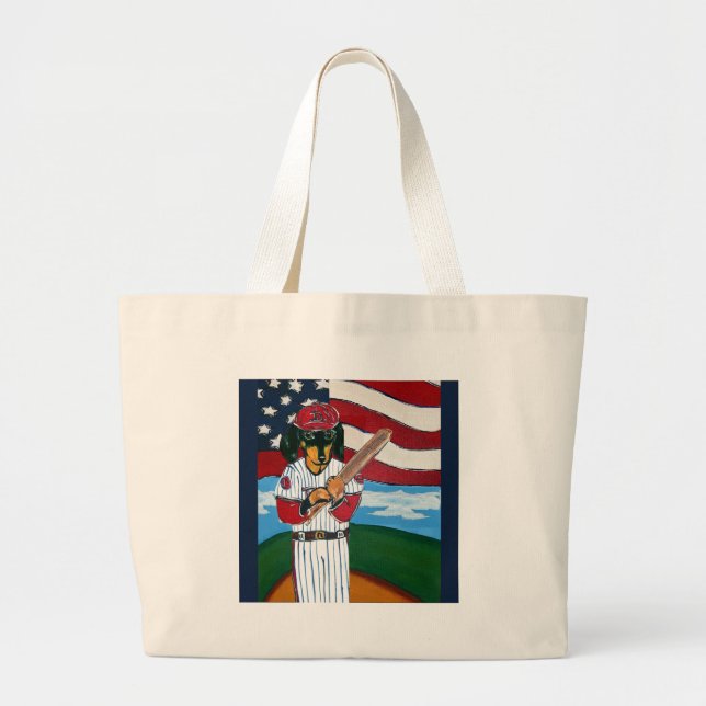 Baseball doxie jumbo tygkasse (Framsidan)