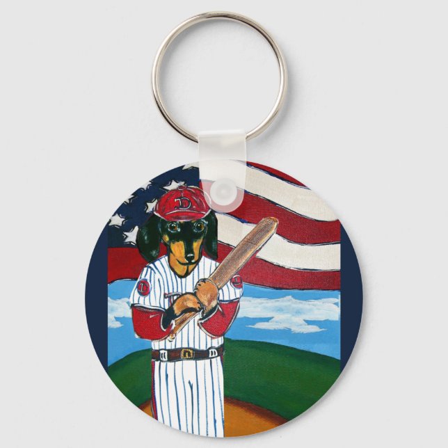 Baseball doxie nyckelring (Framsida)