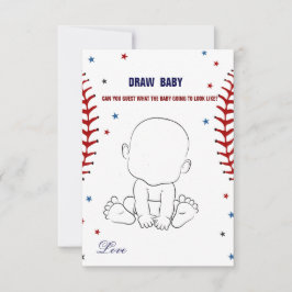 Baseball Draw baby-babyduschkort för barn Inbjudningar
