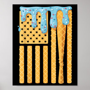 Baseball Drick Fladdermus Boys Dripping Ice Cream Poster