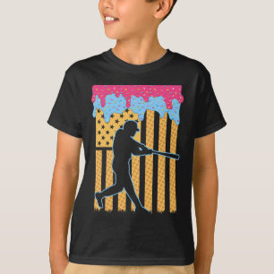 Baseball Drick Fladdermus Boys Ice Cream American  T Shirt