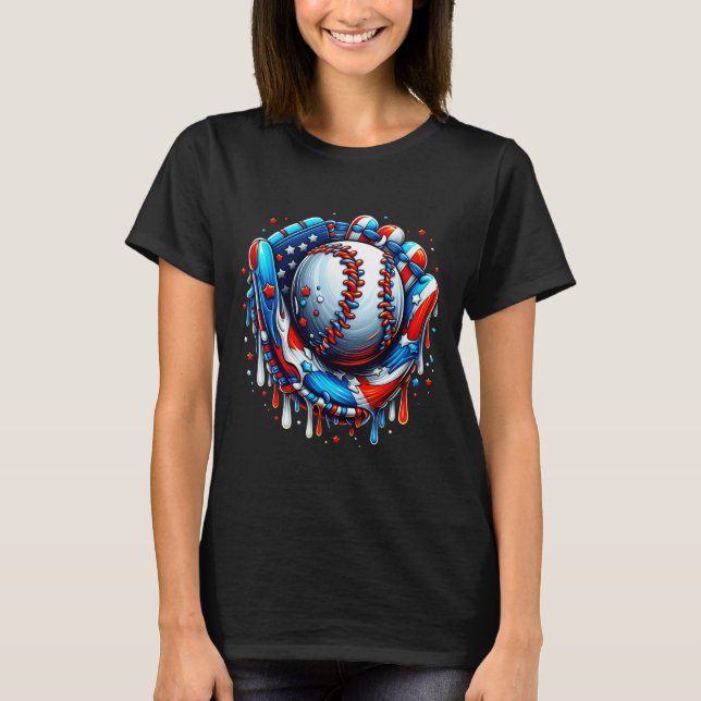 Baseball Drick Ice Cream Sprinkles Baseball Glove  T Shirt (Framsida)