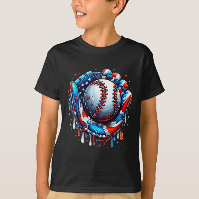 Baseball Drick Ice Cream Sprinkles Baseball Glove  T Shirt (Framsida)