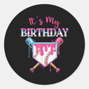 Baseball Drift Birthday Girl Funny Birthday Home P Runt Klistermärke