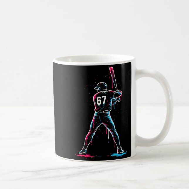 Baseball Drip 6 7 Number 67 Six Seven Meme Mens Bo Kaffemugg (Höger)