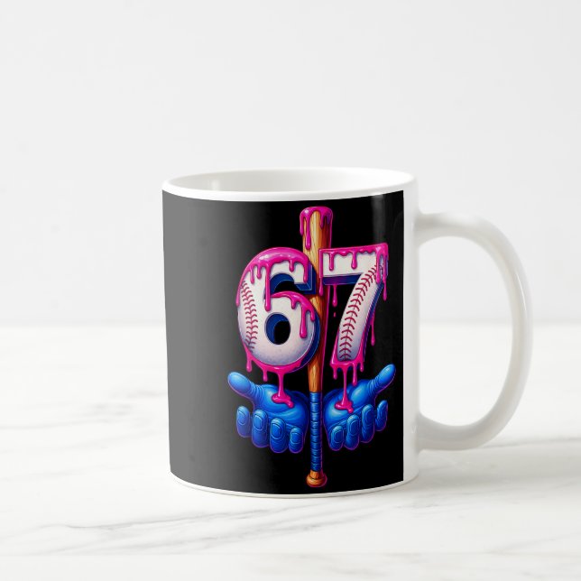 Baseball Drip 6 7 Number 67 Six Seven Meme Mens Bo Kaffemugg (Höger)
