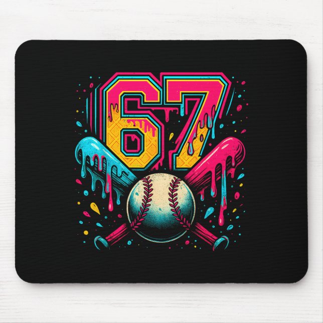 Baseball Drip 6 7 Number 67 Six Seven Meme Mens Bo Musmatta (Framsidan)