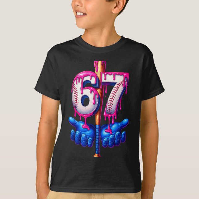Baseball Drip 6 7 Number 67 Six Seven Meme Mens Bo T Shirt (Framsida)