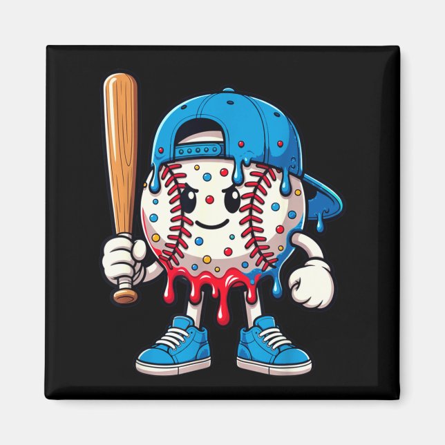 Baseball Drip Baseball Life Style 101 Apparel Yout Magnet (Framsidan)