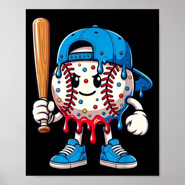 Baseball Drip Baseball Life Style 101 Apparel Yout Poster (Framsidan)
