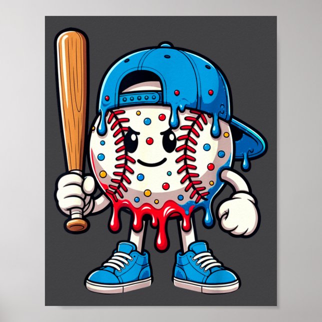 Baseball Drip Baseball Life Style 101 Apparel Yout Poster (Framsidan)