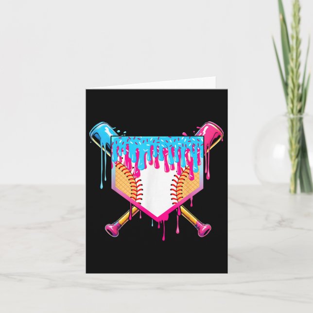 Baseball Drip Boy Ice Cream Sprinkle Youth Basebal Kort (Framsida)