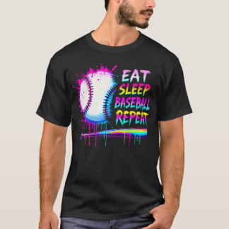 Baseball Drip Boys Eat Sleep Baseball Repeat Ice T Shirt