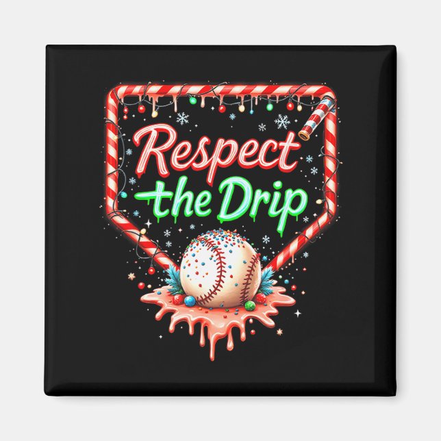 Baseball Drip Boys Ice Cream Christmas Youth Respe Magnet (Framsidan)