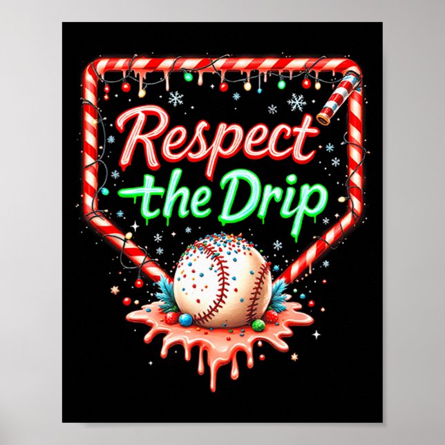 Baseball Drip Boys Ice Cream Christmas Youth Respe Poster (Framsidan)