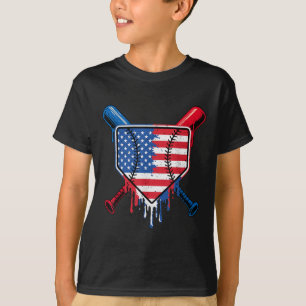 Baseball Drip Boys Ice Cream Patriotic American Fl T Shirt
