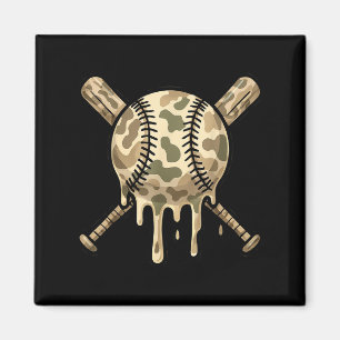 Baseball Drip Camo Baseball Fladdermus Boys Coola Magnet