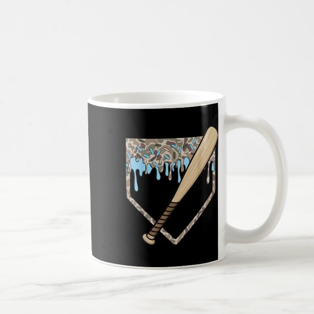 Baseball Drip Camo Baseball Home Plate Fladdermus  Kaffemugg (Höger)
