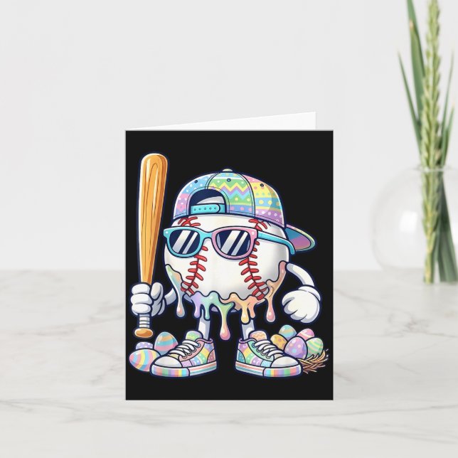 Baseball Drip for Boys Ice Cream Drip Baseball Kort (Framsida)