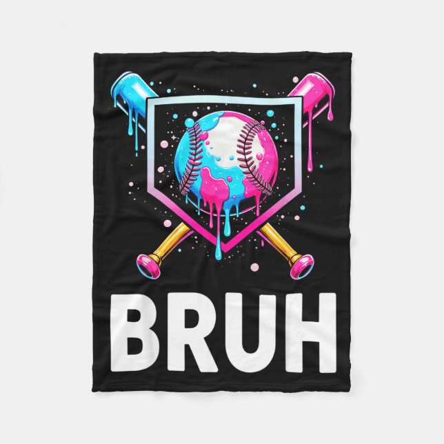 Baseball Drip Funny Bruh Ice Cream Dripng Matching Fleecefilt (Framsidan)