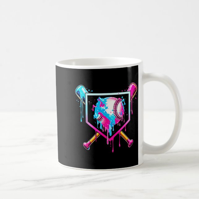 Baseball Drip Funny Ice Cream Dripng Matching Fami Kaffemugg (Höger)