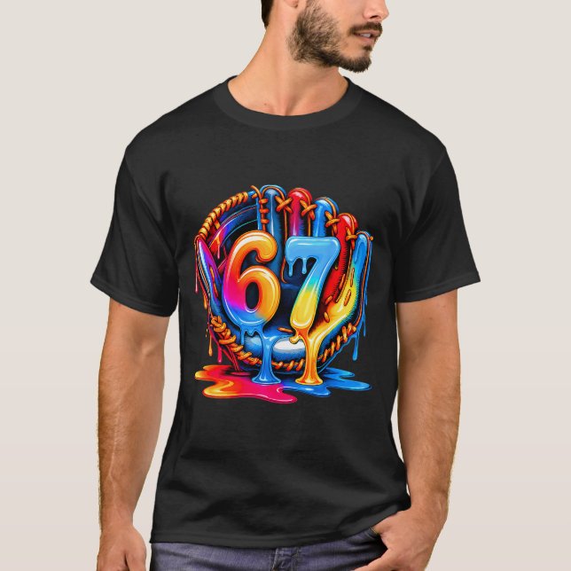 Baseball Drip Ice Cream 67 Baseball Lifestyle 101  T Shirt (Framsida)