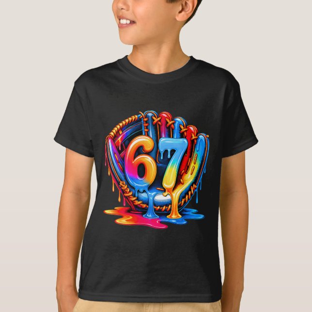 Baseball Drip Ice Cream 67 Baseball Lifestyle 101  T Shirt (Framsida)