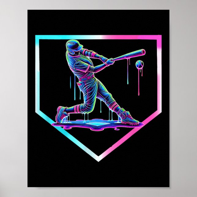 Baseball Drip Ice Cream Baseball Home Plays B. Poster (Framsidan)
